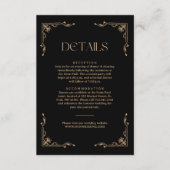Carte D'accompagnement Modern Deco Ivory and Black Wedding Guest Details (Devant)