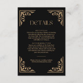 Carte D'accompagnement Modern Deco Ivory and Black Wedding Guest Details (Devant)