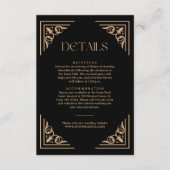 Carte D'accompagnement Modern Deco Ivory and Black Wedding Guest Details (Devant)