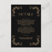 Carte D'accompagnement Modern Deco Ivory and Black Wedding Guest Details (Devant)