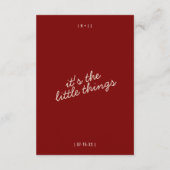 Carte D'accompagnement Modern Deep Red Whimsical Retro Wedding Details (Dos)