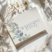 Carte D'accompagnement Modern Dusty Blue Floral Details Wedding