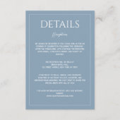 Carte D'accompagnement Modern dusty blue minimalist wedding details (Devant)