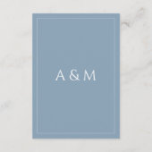 Carte D'accompagnement Modern dusty blue minimalist wedding details (Dos)