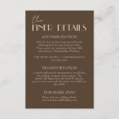 Carte D'accompagnement Modern Earth Brown Classy Fancy Wedding Details (Devant)