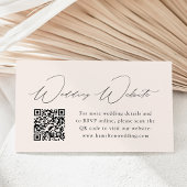 Carte D'accompagnement Modern Elegance Cream Mariage Website QR Code