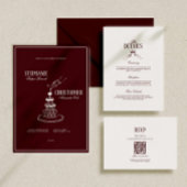 Carte D'accompagnement Modern Elegant Burgundy Wedding Details