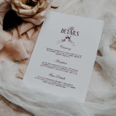 Carte D'accompagnement Modern Elegant Burgundy Wedding Details