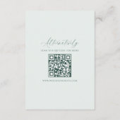 Carte D'accompagnement Modern Elegant Minimal QR Code Wedding Details Enc (Dos)