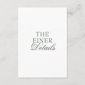 Carte D'accompagnement Modern Emerald Green Boho Floral Wedding Details (Dos)