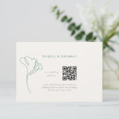 Carte D'accompagnement Modern Emerald Wedding Website Enclosure Card (Debout devant)