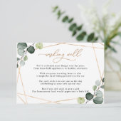 Carte D'accompagnement Modern Eucalyptus Greenery Wishing Well Wedding (Debout devant)