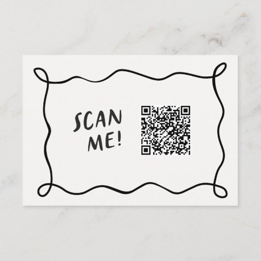 Carte D'accompagnement Modern Funky Retro QR Code Mariage détail (Dos)