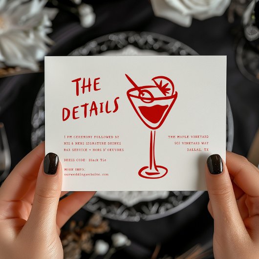 Carte D'accompagnement Modern Funky Retro QR Code Mariage détail