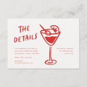 Carte D'accompagnement Modern Funky Retro QR Code Mariage détail (Devant)