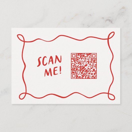 Carte D'accompagnement Modern Funky Retro QR Code Mariage détail (Dos)