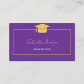Carte D'accompagnement Modern Graduation Name Card Insert Gold Frame (Devant)