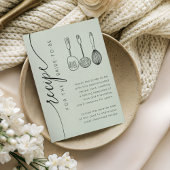 Carte D'accompagnement Modern Green Bridal Shower Recipe