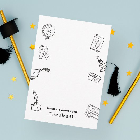 Carte D'accompagnement  Modern Hand Drawn Chic Graduate Enclosure Card