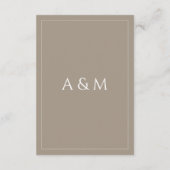 Carte D'accompagnement Modern light brown minimalist wedding details (Dos)