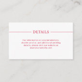 Carte D'accompagnement Modern Lines Cherry Rouge et blanc Détails du Mari (Devant)