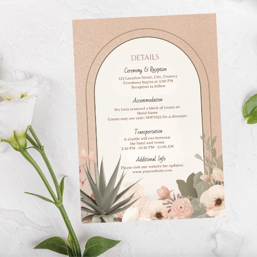 Carte D'accompagnement Modern Luxury Botanical Elegant Wedding