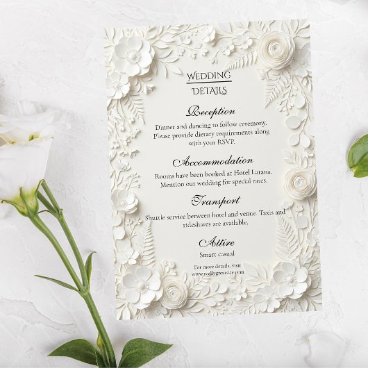 Carte D'accompagnement Modern Luxury Floral Wedding