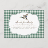 Carte D'accompagnement Modern Mallard Duck Neutral Gingham Baby Shower (Devant)