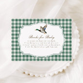 Carte D'accompagnement Modern Mallard Duck Neutral Gingham Baby Shower