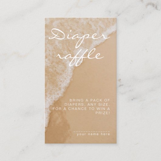 Carte D'accompagnement Modern Minimal Diaper Raffle Beach Baby Shower (Devant)