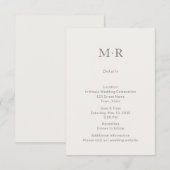 Carte D'accompagnement Modern Minimal Intimate Wedding Details Card (Devant / Derrière)