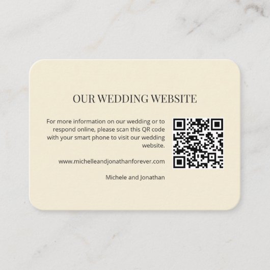 Carte D'accompagnement Modern Minimal Wedding Website QR Code Insert Card (Devant)