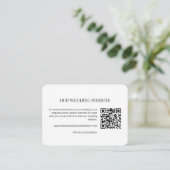 Carte D'accompagnement Modern Minimal Wedding Website QR Code Insert Card (Debout devant)