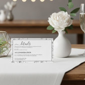 Carte D'accompagnement Modern Minimalist Botanical Wedding Details Card