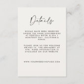 Carte D'accompagnement Modern Minimalist Cream & Black Script Wedding  (Devant)