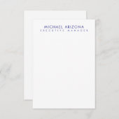 Carte D'accompagnement Modern Minimalist Simple Plain Own Name (Devant / Derrière)