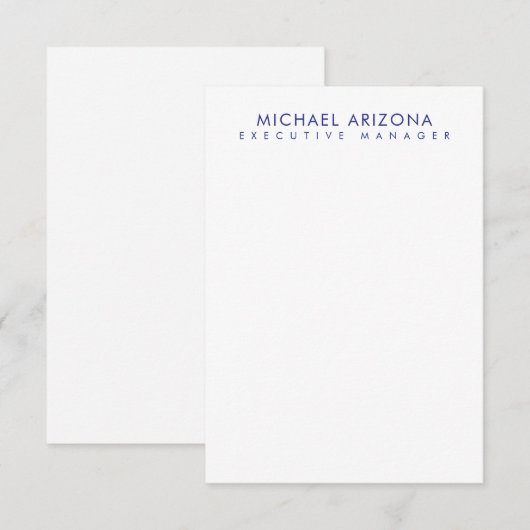 Carte D'accompagnement Modern Minimalist Simple Plain Own Name (Devant / Derrière)