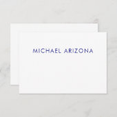 Carte D'accompagnement Modern Minimalist Simple Plain Own Name (Devant / Derrière)