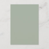 Carte D'accompagnement Modern Minimalist Wedding | Sage Green Timeless  (Dos)