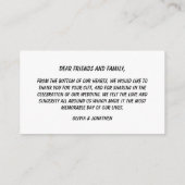 Carte D'accompagnement Modern Minimalist Wedding Thank You Card (Dos)