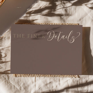 Carte D'accompagnement Modern Mocha Brown Wedding Details