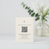 Carte D'accompagnement Modern Monogram Wedding Website Details QR Code (Debout devant)