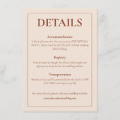 Carte D'accompagnement Modern Moody Wedding Enclosure Card (Devant)