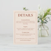 Carte D'accompagnement Modern Moody Wedding Enclosure Card (Debout devant)