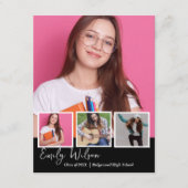 Carte D'accompagnement Modern Multi Photo Senior Graduation Announcement (Devant)