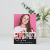 Carte D'accompagnement Modern Multi Photo Senior Graduation Announcement (Debout devant)