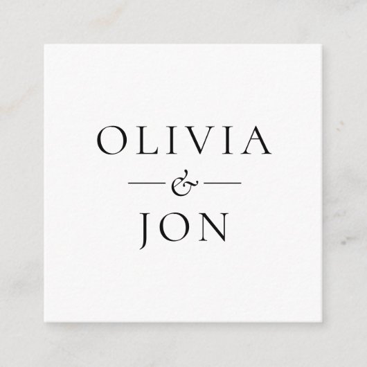 Carte D'accompagnement Modern Names QR Code Black White Wedding Details (Devant)