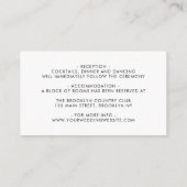 Carte D'accompagnement Modern Navy Blue Bourgogne Floral Détails du Maria (Dos)