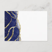 Carte D'accompagnement Modern Navy Blue Gold Ink Wedding Details (Dos)
