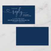 Carte D'accompagnement Modern Navy Blue, Online RSVP sur le site Mariage  (Devant / Derrière)